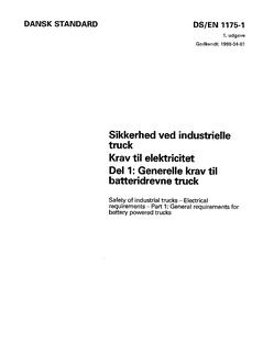 DANSK DS/EN 1175-1