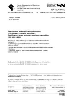 SNV SN EN ISO 15610