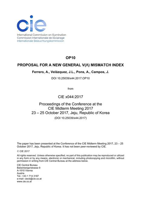 PROPOSAL FOR A NEW GENERAL V(?) MISMATCH INDEX (OP10, 73-78)