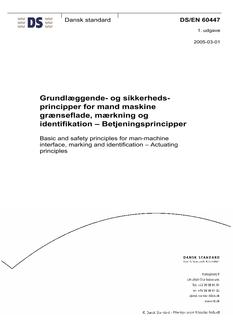 DANSK DS/EN 60447
