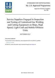 DNV DNV APPROVAL OF SERVICE SUPPLIERS NO. 408