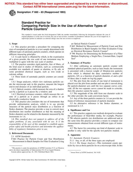 ASTM F660-83(1993)