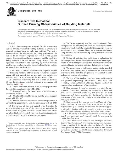 ASTM E84-19a