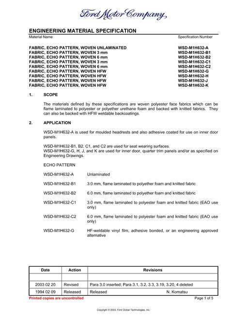 FORD WSD-M1H632-A