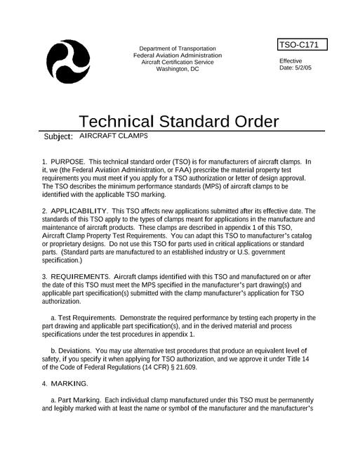 FAA TSO C171