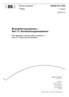 DANSK DS/EN 54-17