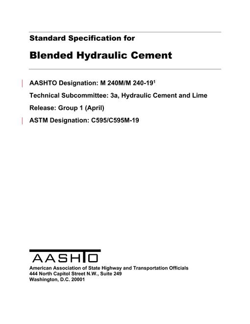 AASHTO M 240M/M 240-19