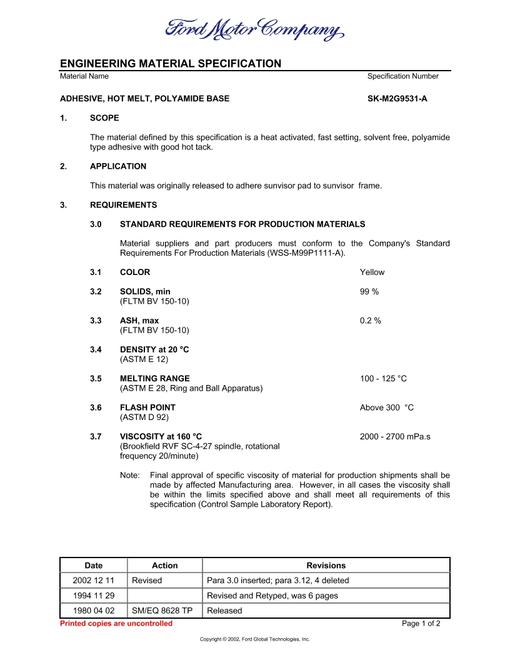 FORD SK-M2G9531-A