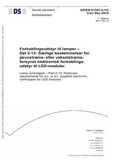 DANSK DS/EN 61347-2-13