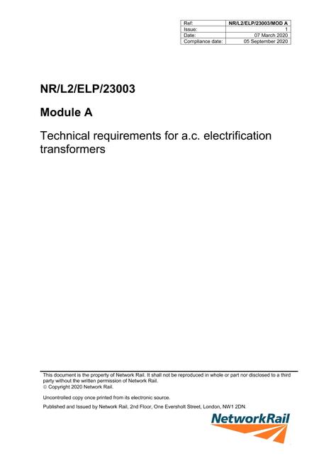 NR NR/L2/ELP/23003/MOD A ISSUE 1