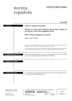 AENOR UNE-EN ISO 11146-2