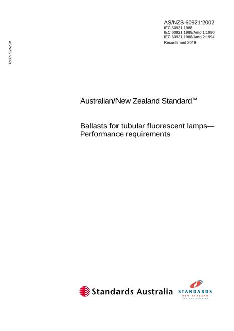 AS/NZS 60921:2002