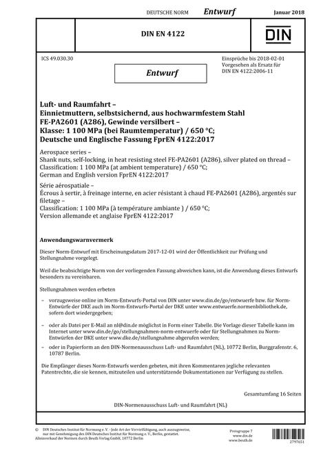 DIN EN 4122 - DRAFT