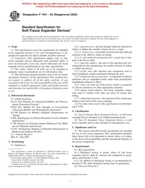 ASTM F1441-92(2002)