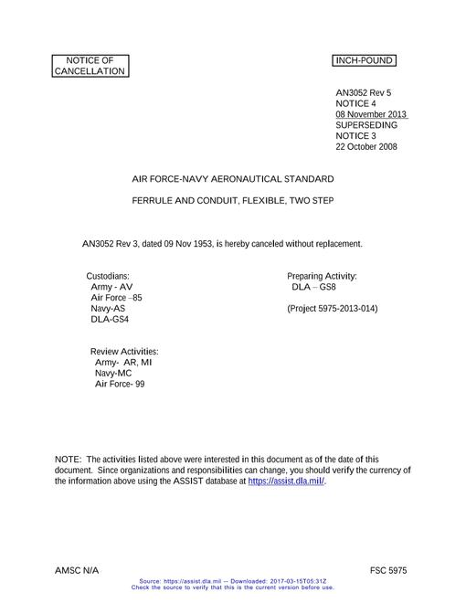AN AN3052 Revision 5 Notice 4 - Cancellation