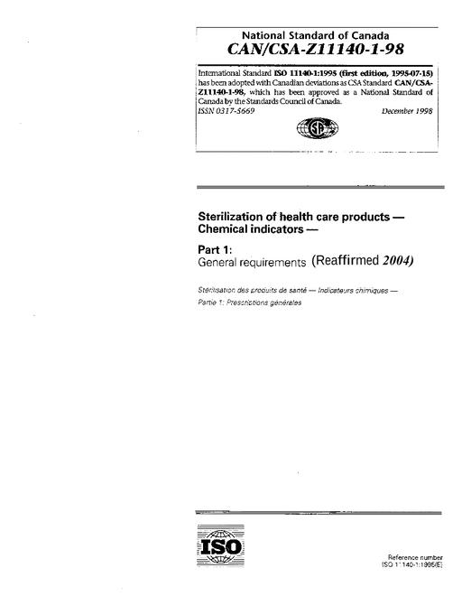 CAN/CSA Z11140-1-98 (R2004)