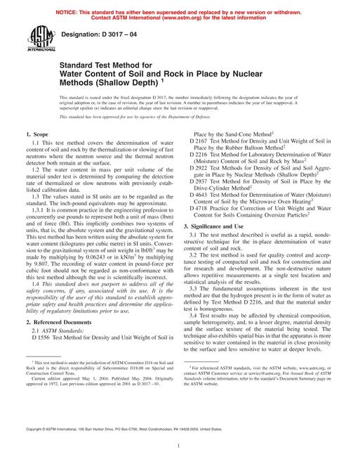 ASTM D3017-04