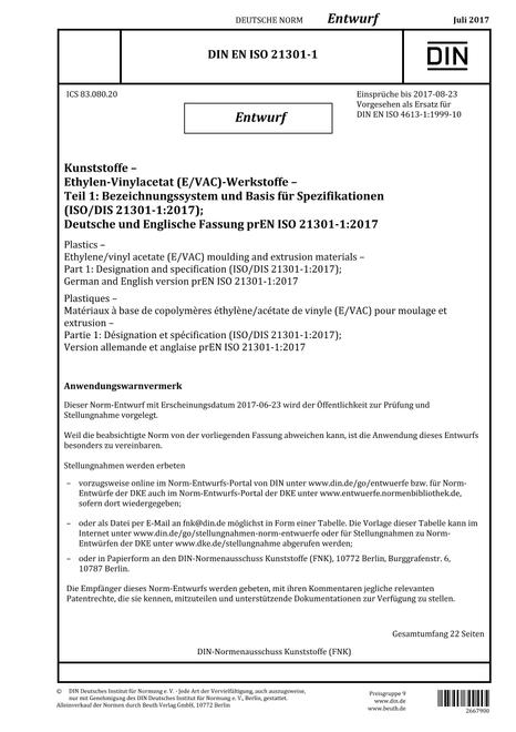 DIN EN ISO 21301-1 - DRAFT