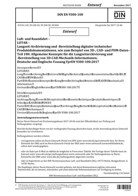 DIN EN 9300-100 - DRAFT