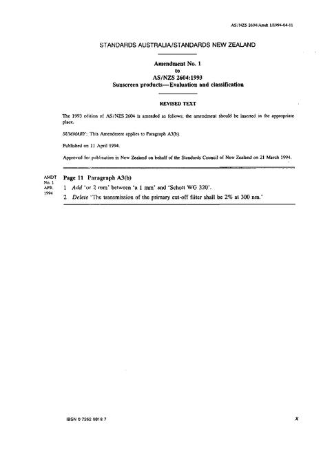 AS/NZS 2604:1993 AMDT 1
