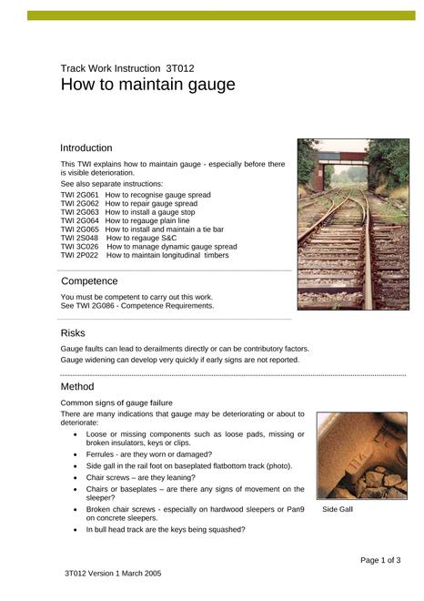 NR TWI 3T012 ISSUE 1