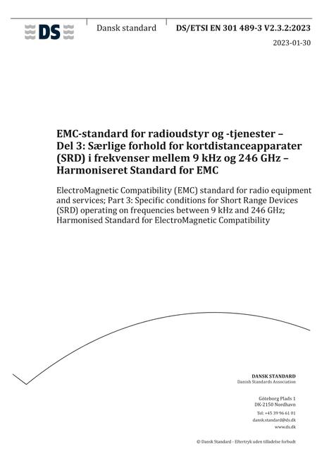 DANSK DS/ETSI EN 301 489-3 V2.3.2
