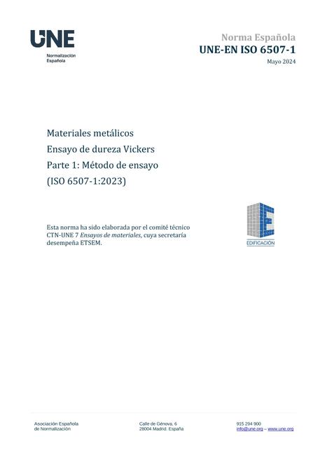 AENOR UNE-EN ISO 6507-1