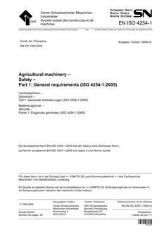SNV SN EN ISO 4254-1