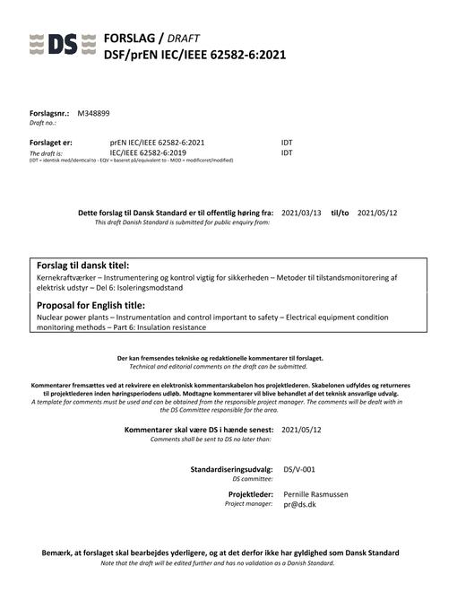 DANSK DSF/PREN IEC/IEEE 62582-6