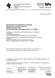 SNV SN EN ISO 15614-10