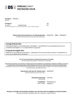 DANSK DSF/ISO/DIS 23118