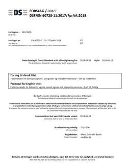 DANSK DSF/EN 60728-11/FPRAA