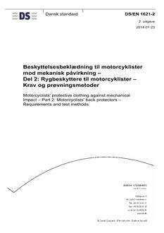 DANSK DS/EN 1621-2