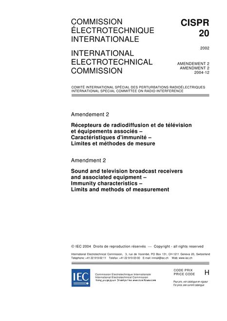 CISPR 20 Amd.2 Ed. 5.0 b:2004