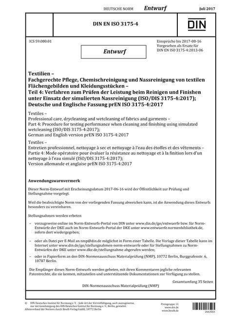 DIN EN ISO 3175-4 - DRAFT