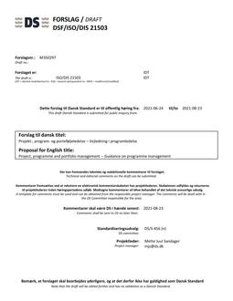 DANSK DSF/ISO/DIS 21503