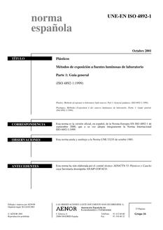 AENOR UNE-EN ISO 4892-1