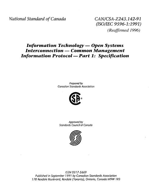 CAN/CSA Z243.142-91 (R2000)