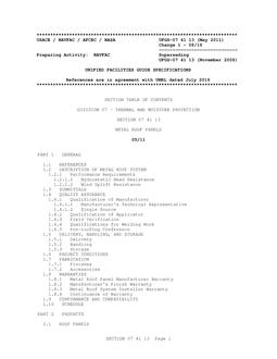 NAVY UFGS-07 41 13