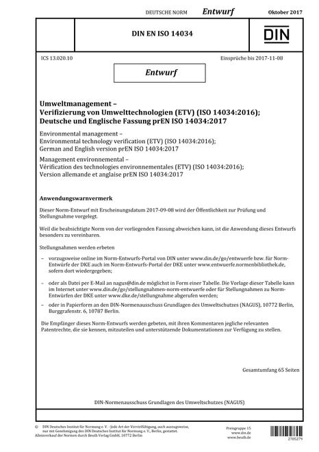 DIN EN ISO 14034 - DRAFT