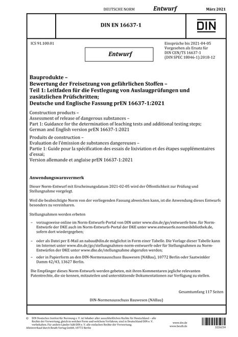 DIN EN 16637-1 - DRAFT