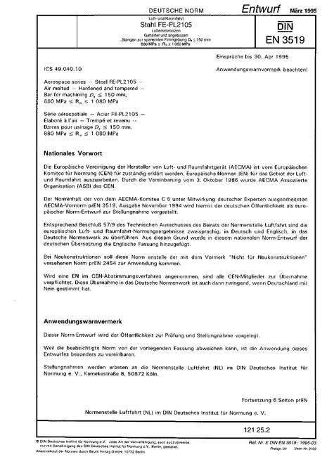 DIN EN 3519 - DRAFT