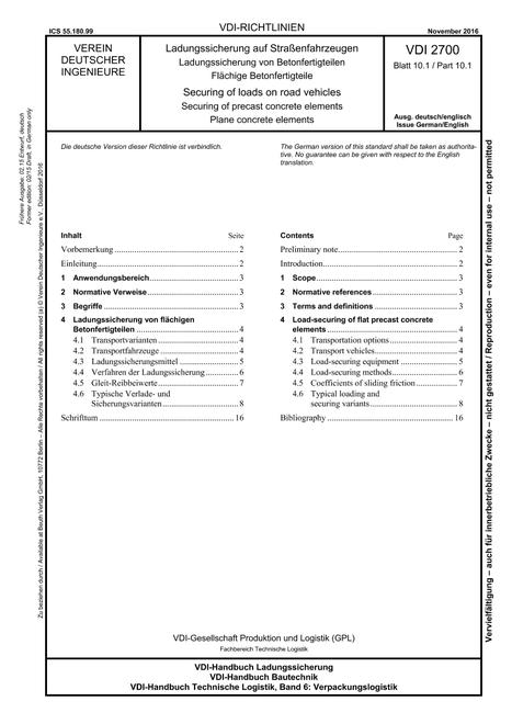 VDI VDI 2700 BLATT 10.1