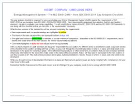 ISO 50001:2011 to 2018 Transition Gap Checklist (2011>>2018)