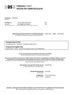DANSK DSF/EN ISO 16089/PRA1