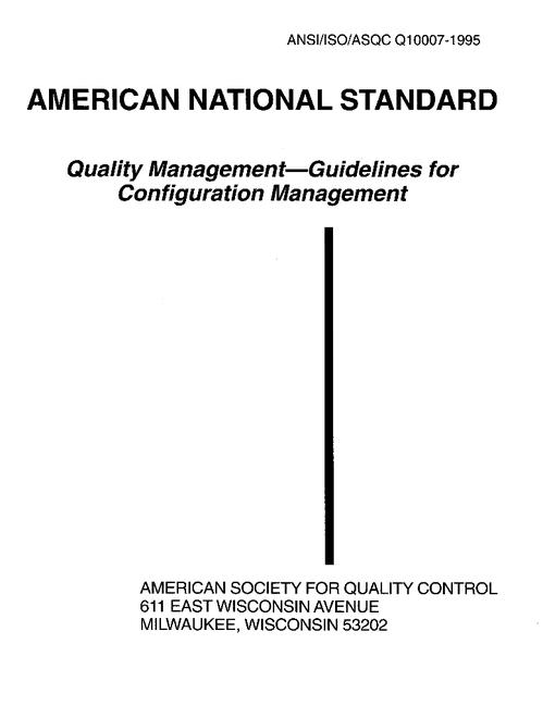 ASQ Q10007-1995