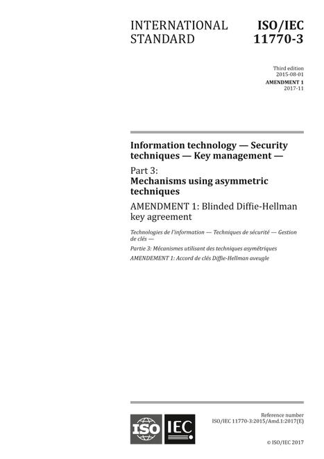 ISO/IEC 11770-3:2015/Amd1:2017