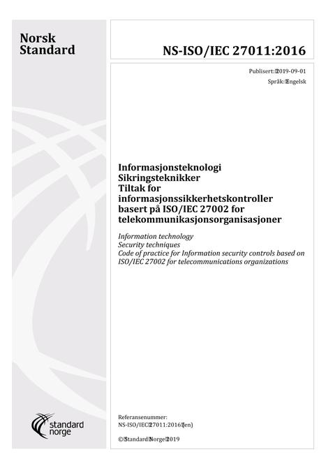 NS-ISO/IEC 27011:2016