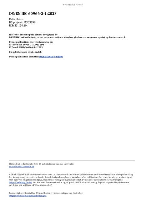 DANSK DS/EN IEC 60966-3-1