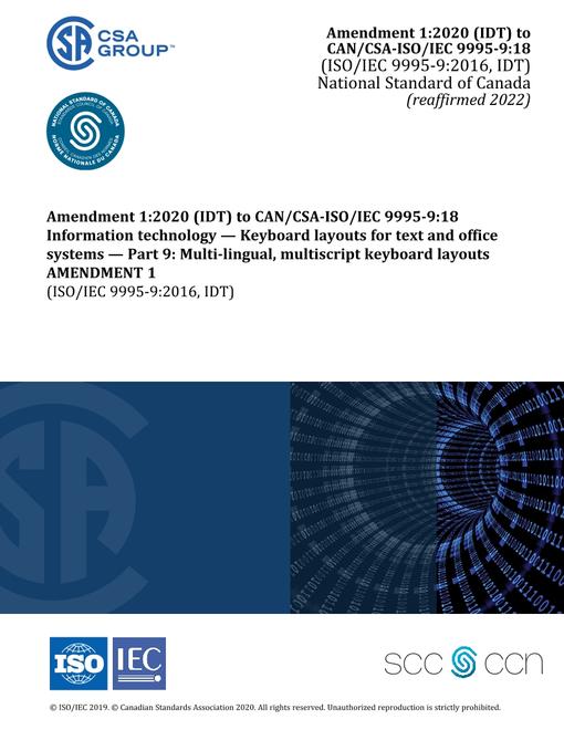 CAN/CSA-ISO/IEC 9995-9A:18 (R2022)